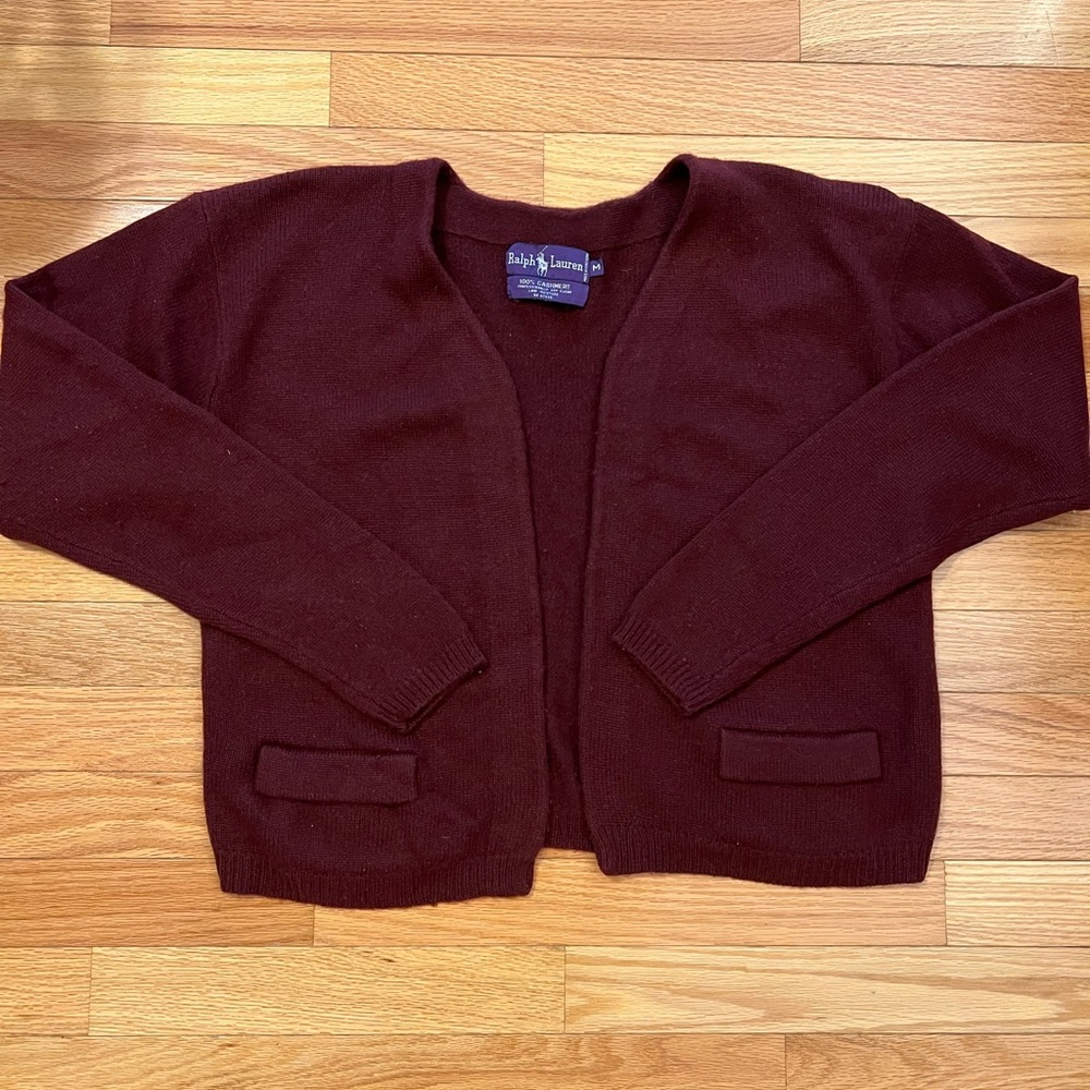 Ralph Lauren Purple Label Burgundy Cardigan